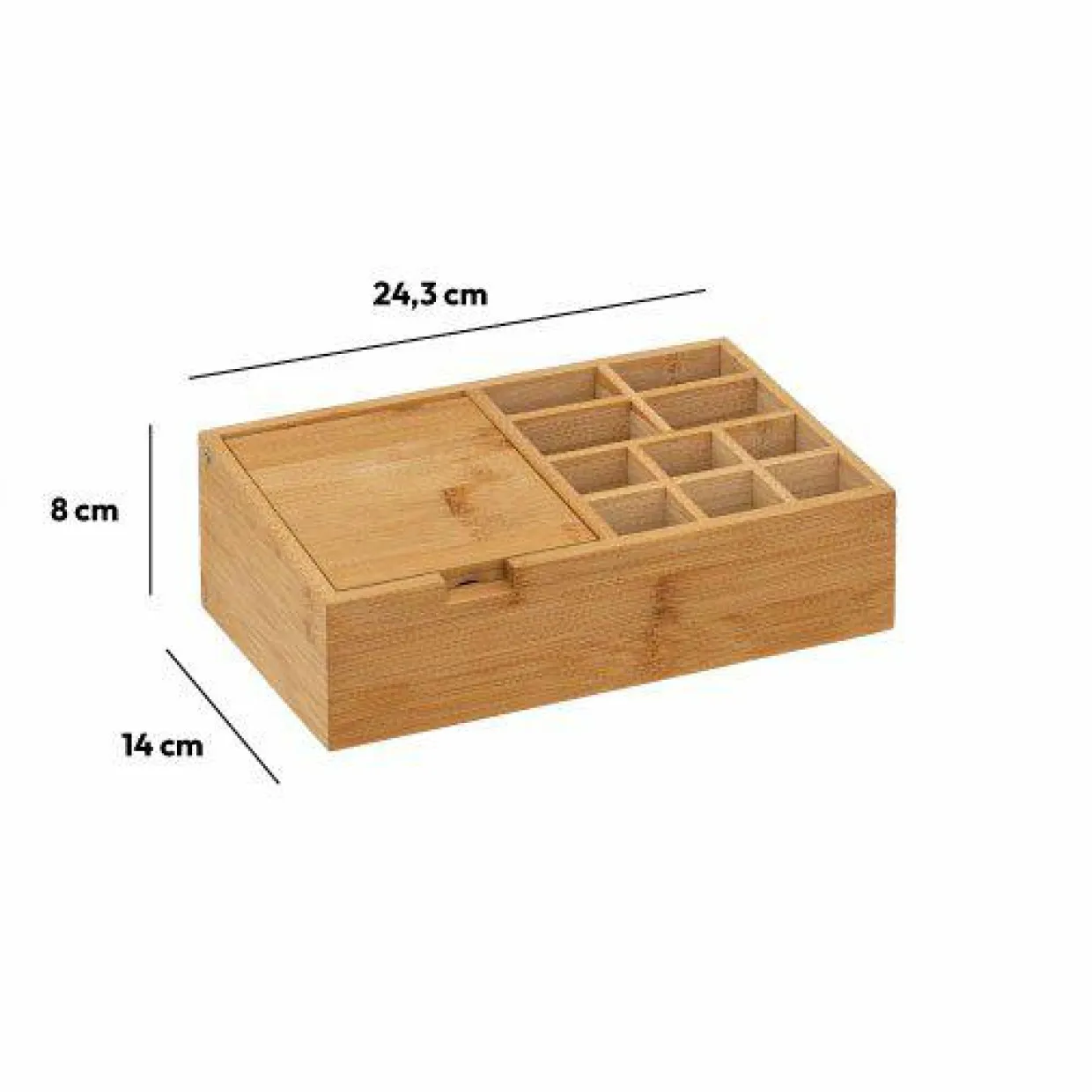 Organiseur Miroir 10 compartiments Bambou