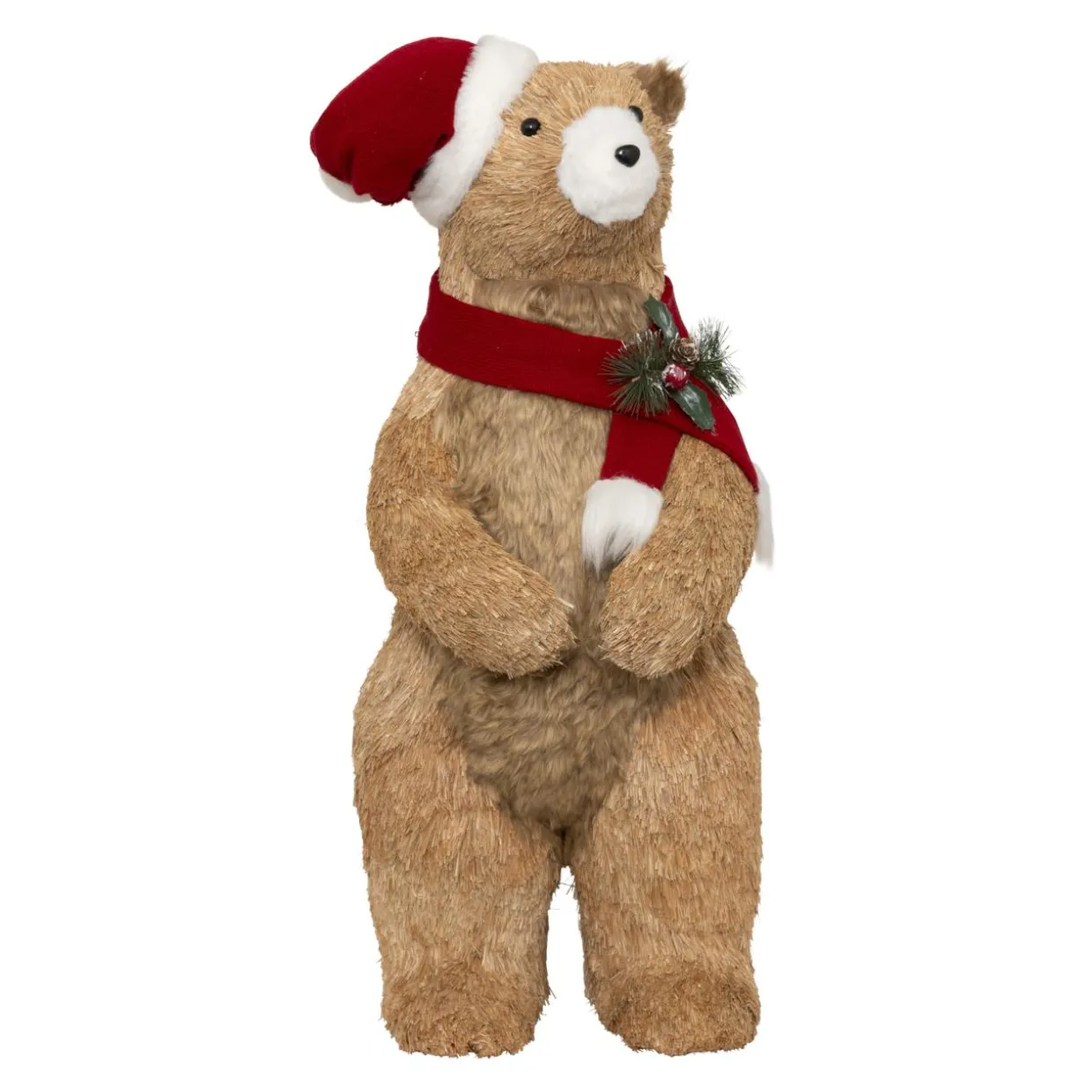Ours décoratif en bois (H73 cm) Gulliver curieux Marron clair