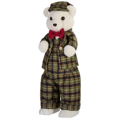 Ours de Noël (H52cm) Teddy carreaux tartan Vert