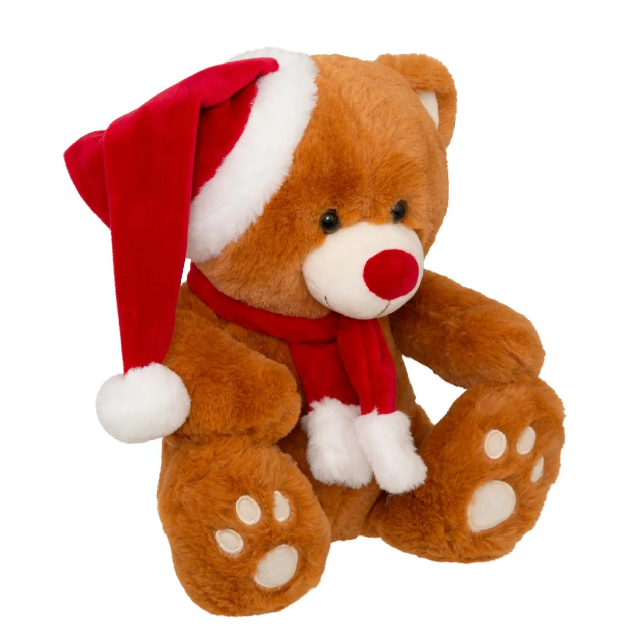 Ours en peluche (H34 cm) Loulou écharpe rouge