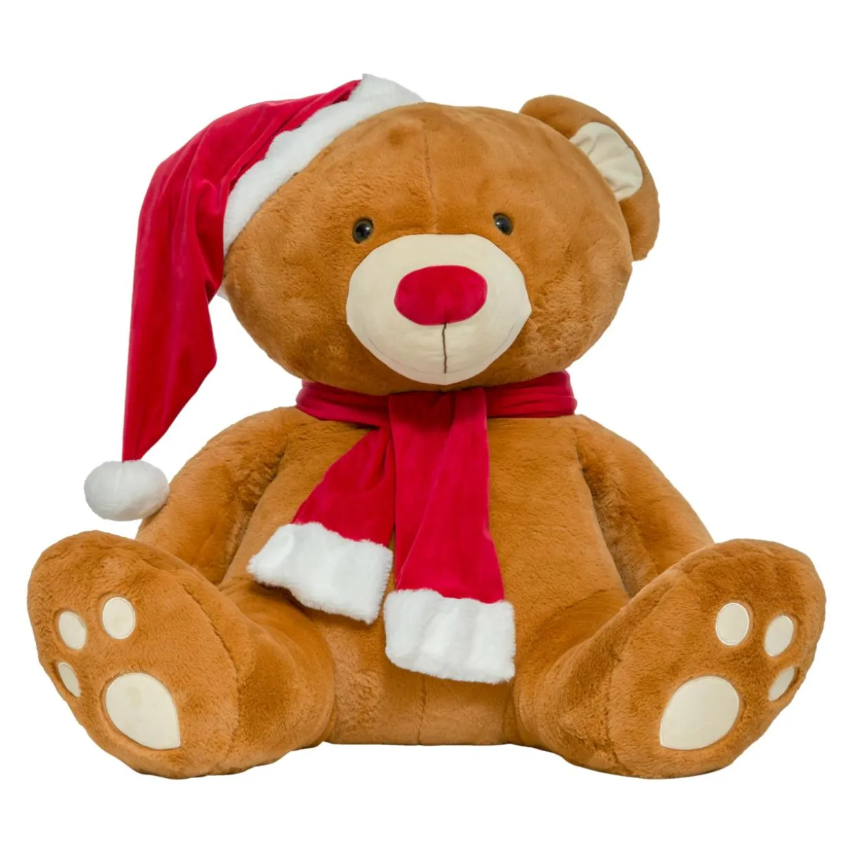 Ours en peluche (H100 cm) Loulou écharpe rouge