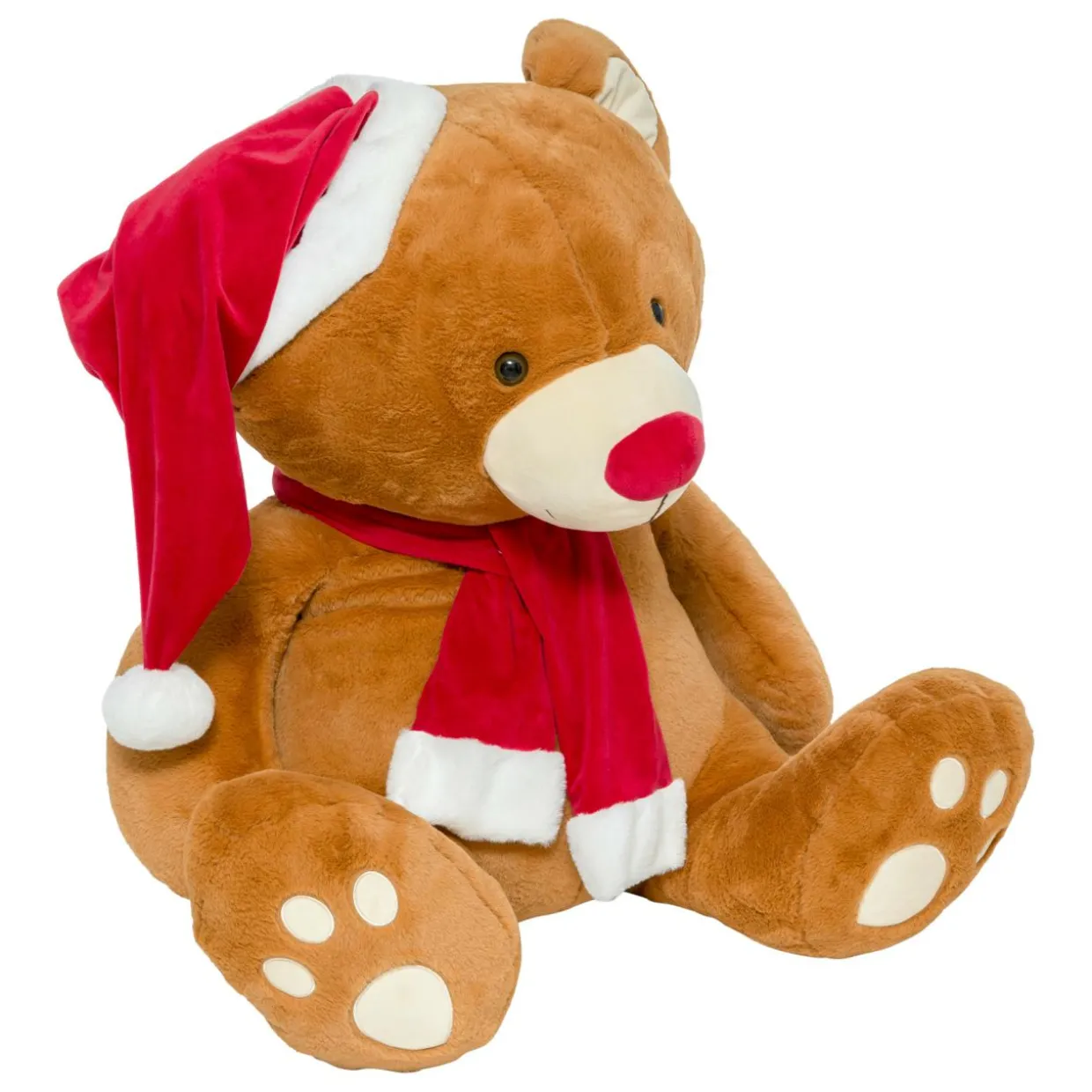 Ours en peluche (H100 cm) Loulou écharpe rouge