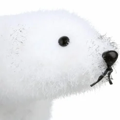 Ours polaire déco (H21 cm) Plume Blanc
