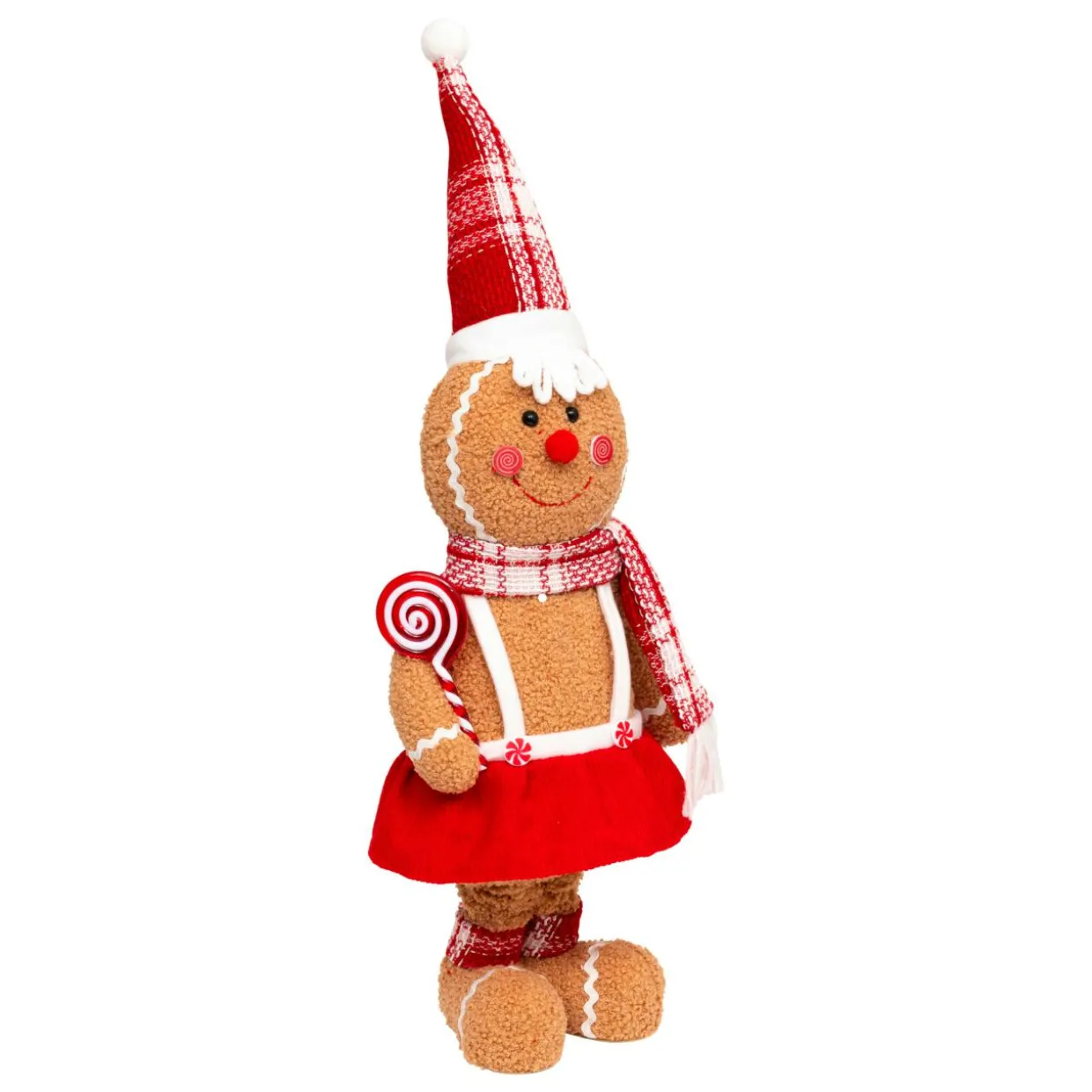Pain d'épices jambes téléscopiques (H89 cm) Miss Noël Marron clair