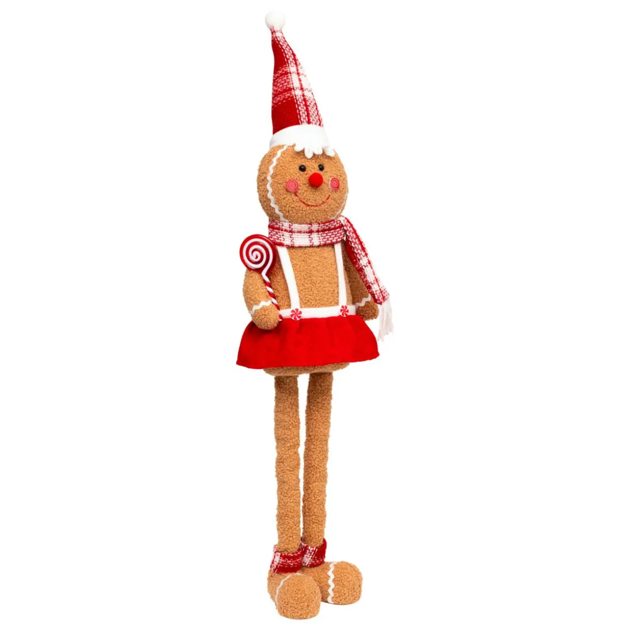 Pain d'épices jambes téléscopiques (H89 cm) Miss Noël Marron clair