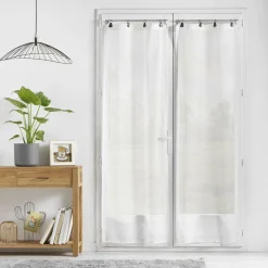 Paire de voilages anneaux (70 x 200 cm) Linka Blanc