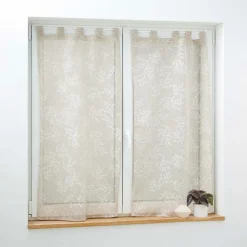 Paire de voilages à passants (60 x 120 cm) Karla Taupe