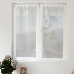 Paire de voilages passe-tringle (60 x 120 cm) Massala Blanche