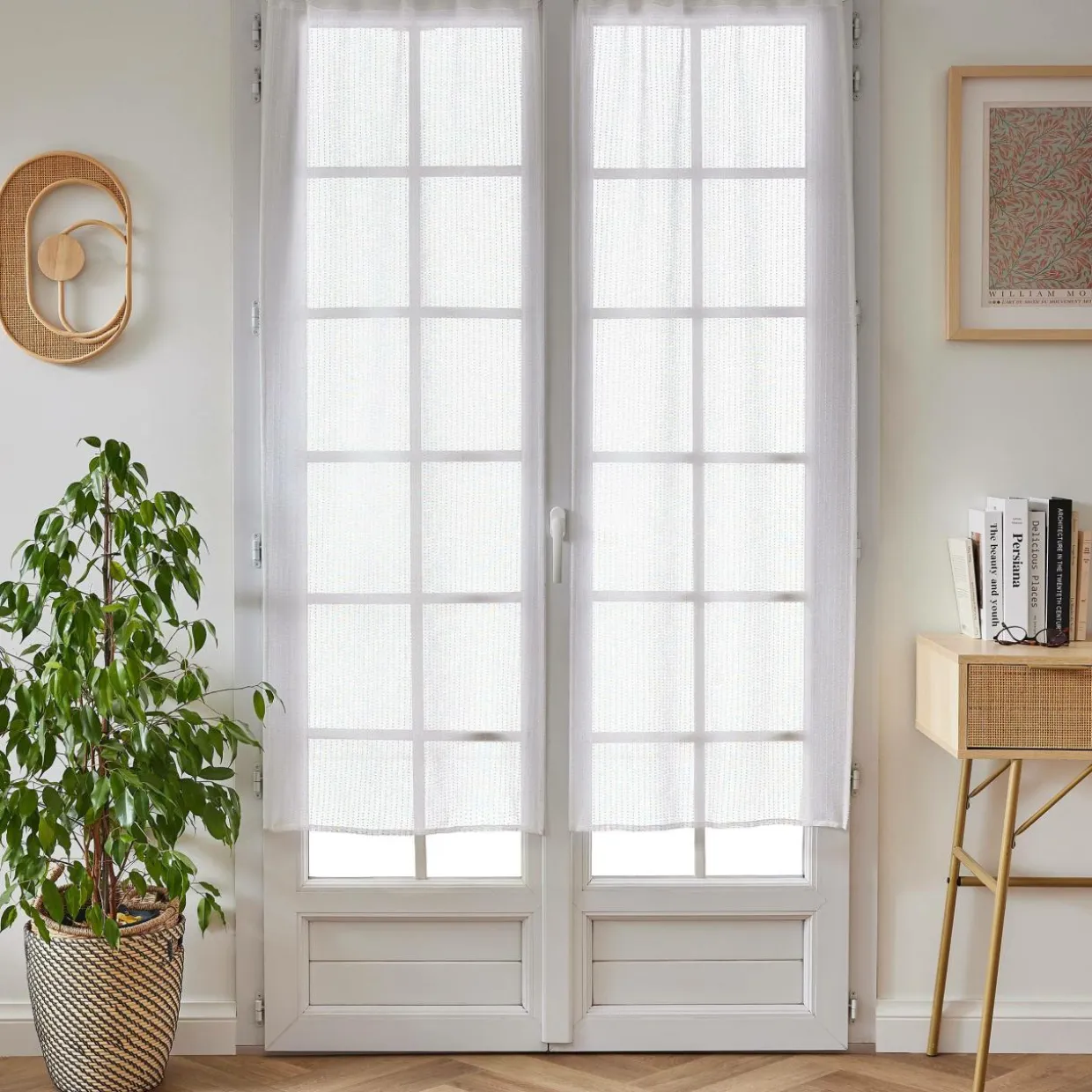 Paire de voilages passe-tringle (60 x 160 cm) Arthur Blanc