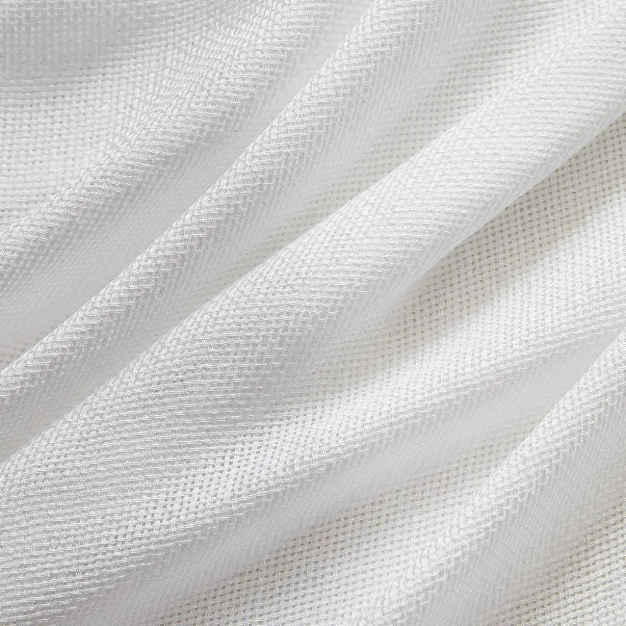 Paire de voilages passe-tringle effet lin (60 x 160 cm) Luca Blanc