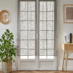 Paire de voilages passe-tringle effet lin (60 x 160 cm) Robin Taupe
