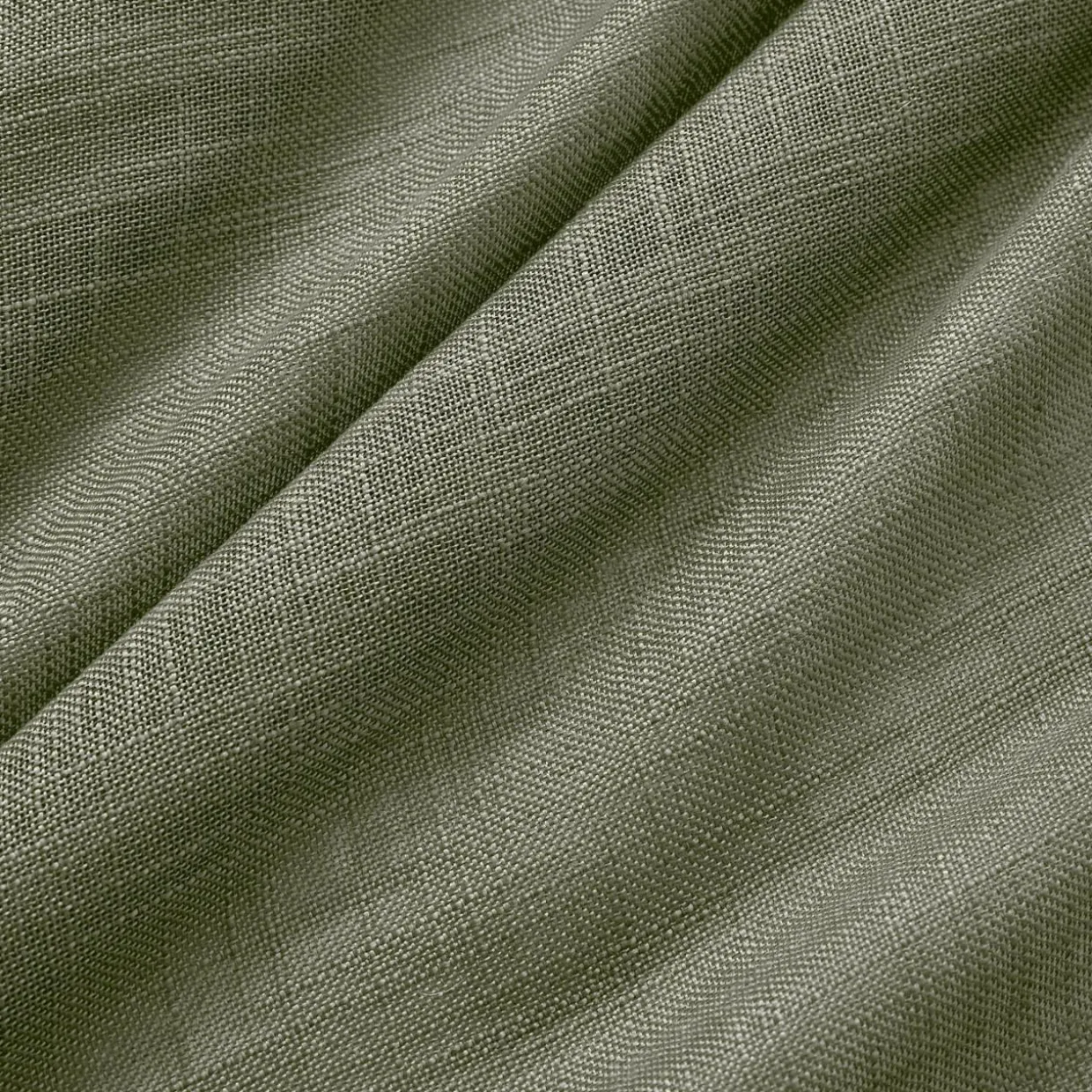 Paire de voilages passe-tringle effet lin (60 x 160 cm) Robin Vert Romarin