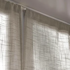 Paire de voilages passe-tringle effet lin (60 x 90 cm) Robin Taupe