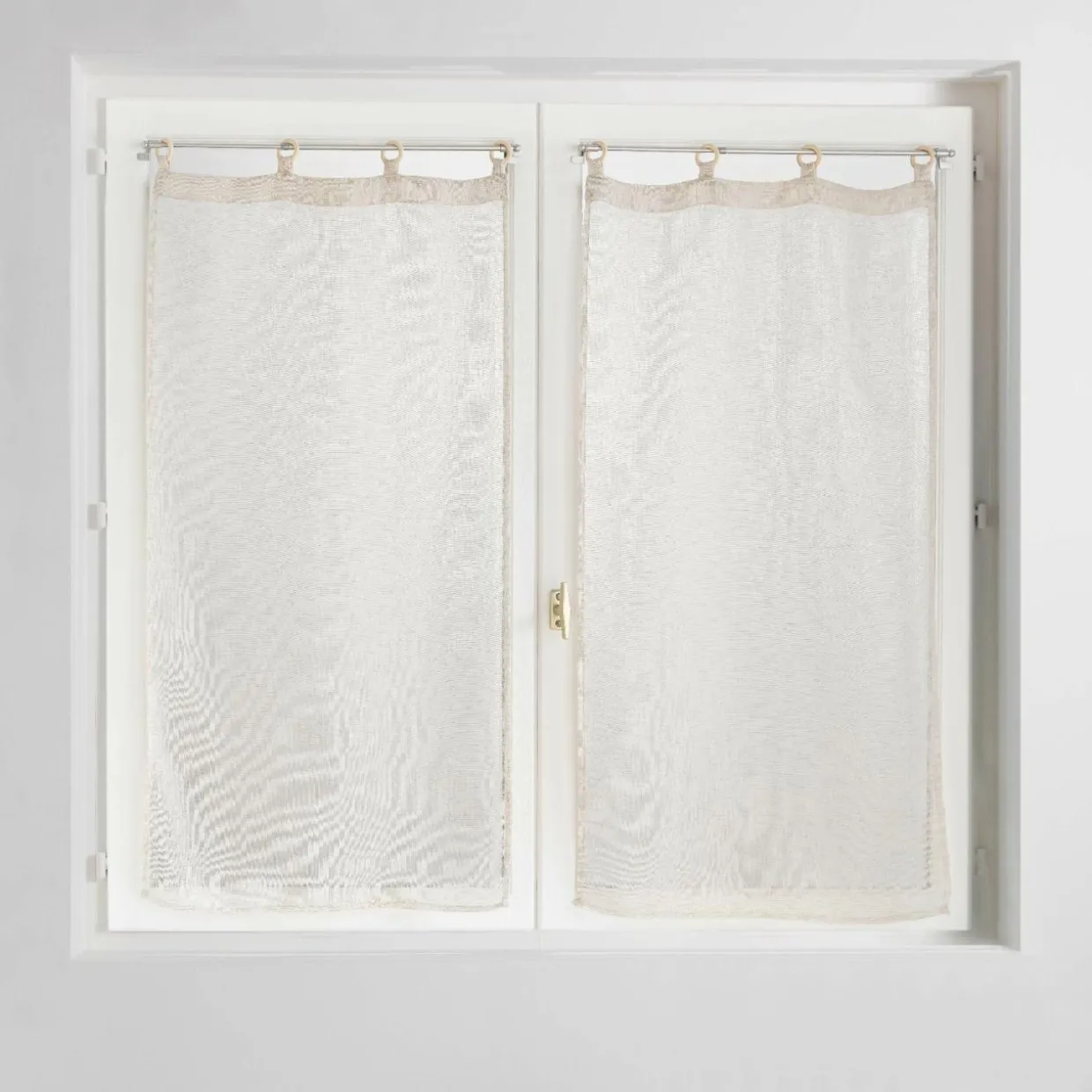 Paire de voilages tissés œillets bois (60 x 160 cm) Minalisa Beige