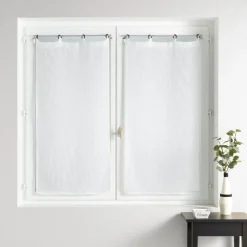 Paire de voilages tissés oeillets (60 x 160 cm) Davina Blanc