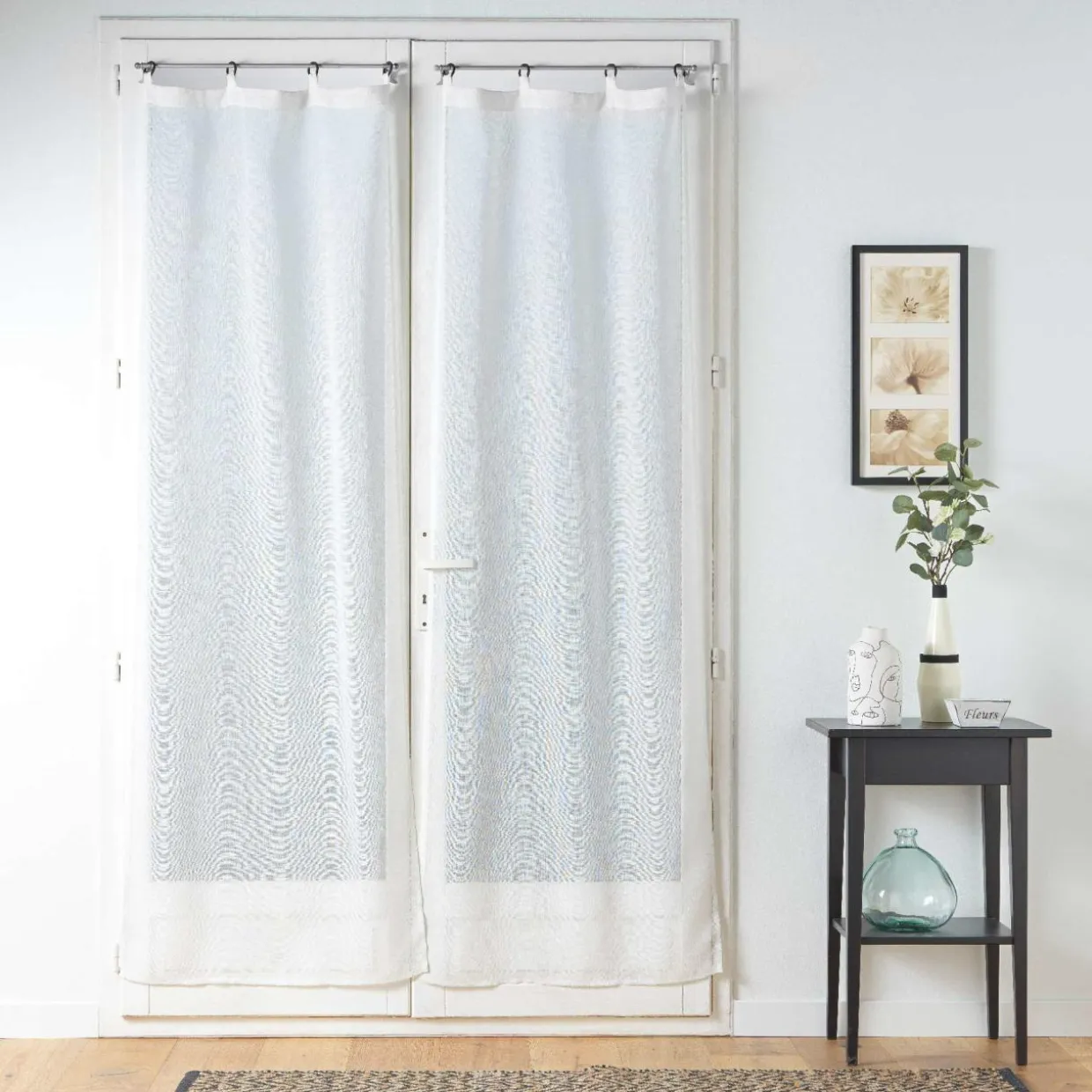 Paire de voilages tissés oeillets (70 x 200 cm) Davina Blanc