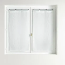 Paire de voilages tissés oeillets (60 x 120 cm) Davina Blanc
