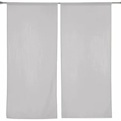 Paire de voilages (60 x 140 cm) Etamine givrée Gris clair