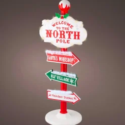 Pancartes lumineuses à poser 59 LED (H95 cm) Pôle Nord Blanc chaud et froid