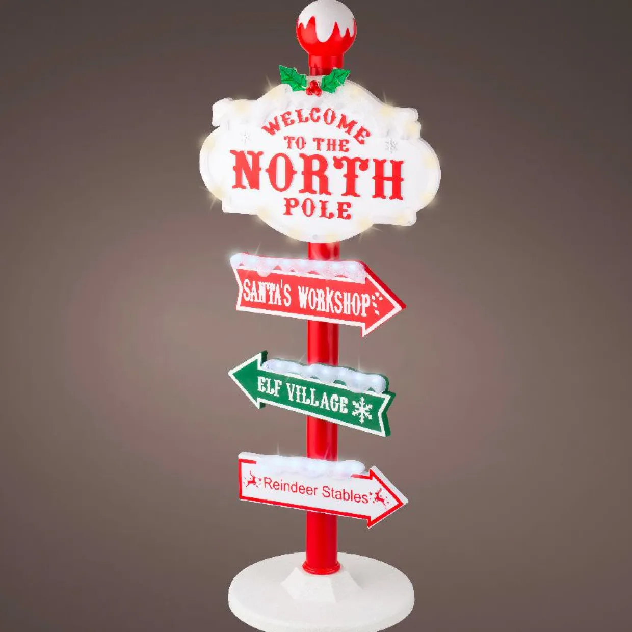 Pancartes lumineuses à poser 59 LED (H95 cm) Pôle Nord Blanc chaud et froid
