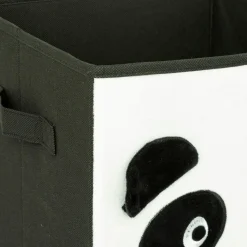 Panier de rangement enfant velours (29 x 29 cm) Panda Noir