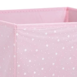 Panier de rangement enfant (29 x 29 cm) Etoiles Rose