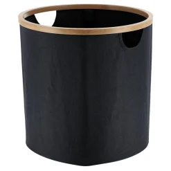 Panier de rangement rond et pliable Purebamboo Noir