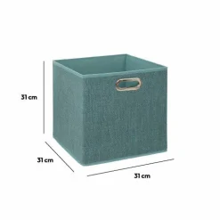 Panier de rangement (31 x 31 cm) Helena Bleu pétrole chiné