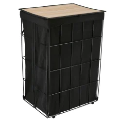 Panier à linge pliable (H60 cm) Industriel Noir