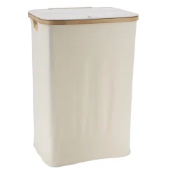 Panier à linge rectangulaire et pliable (H60 cm) Purebamboo Ecru