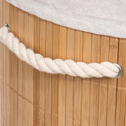Panier à linge rond Bambou Naturel