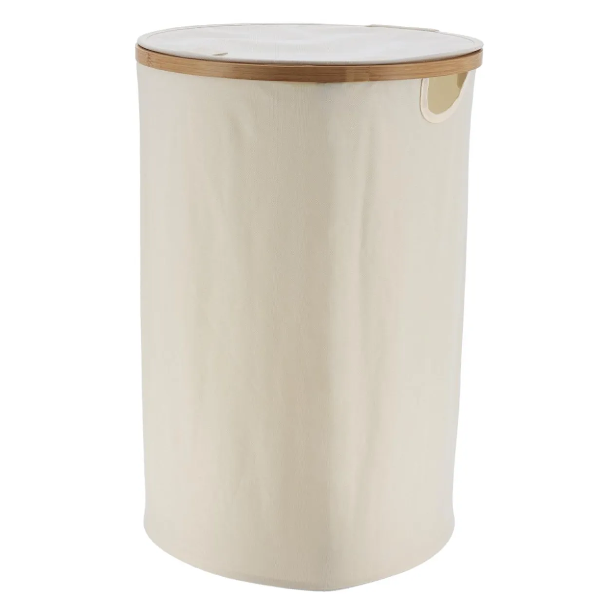 Panier à linge rond et pliable (H60 cm) Purebamboo Ecru