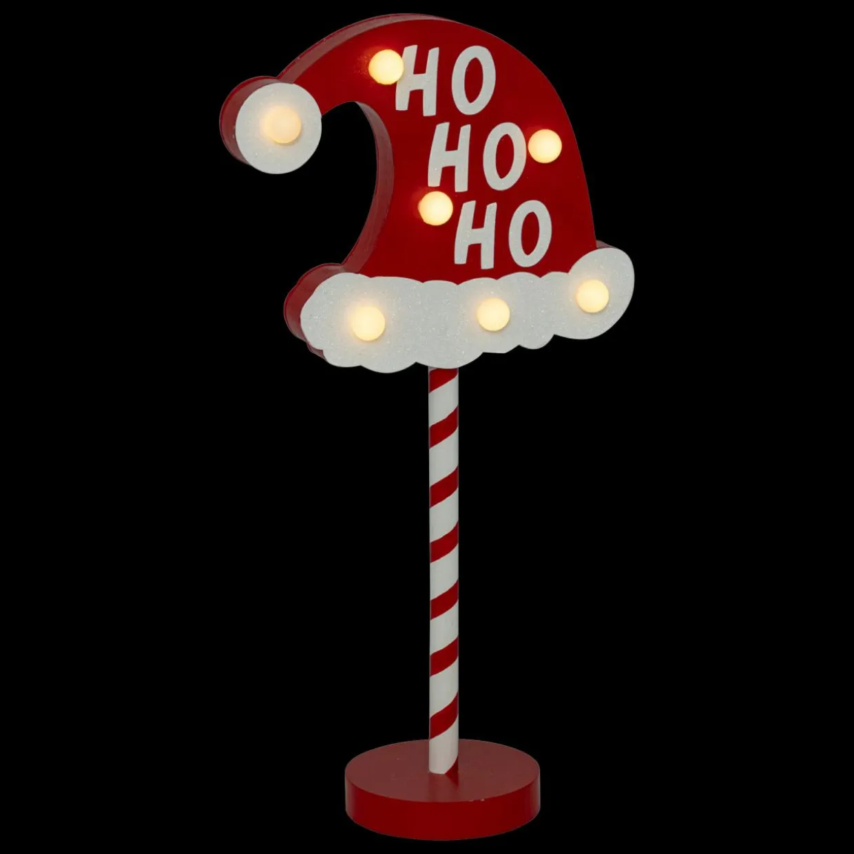 Panneau lumineux à piles (H41 cm) Ho Ho Ho Rouge