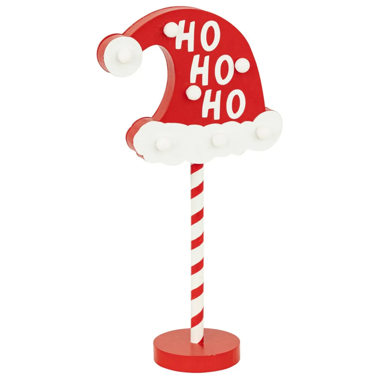 Panneau lumineux à piles (H41 cm) Ho Ho Ho Rouge