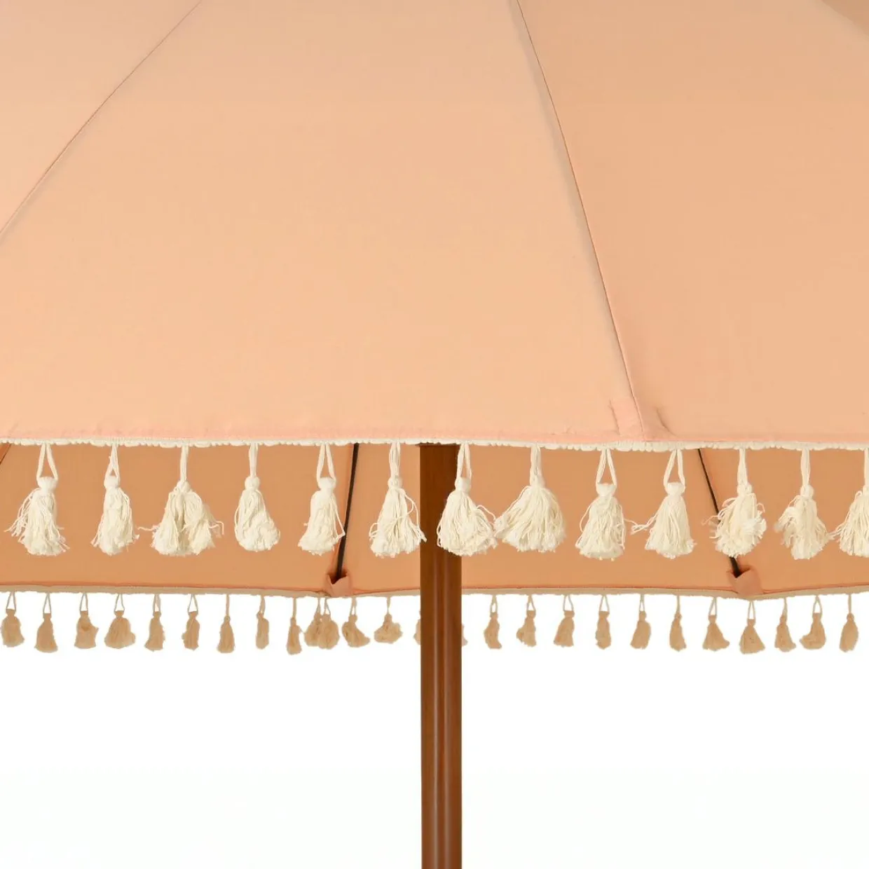 Parasol de jardin rond à franges (D2.5 m) Mexico Rose pêche