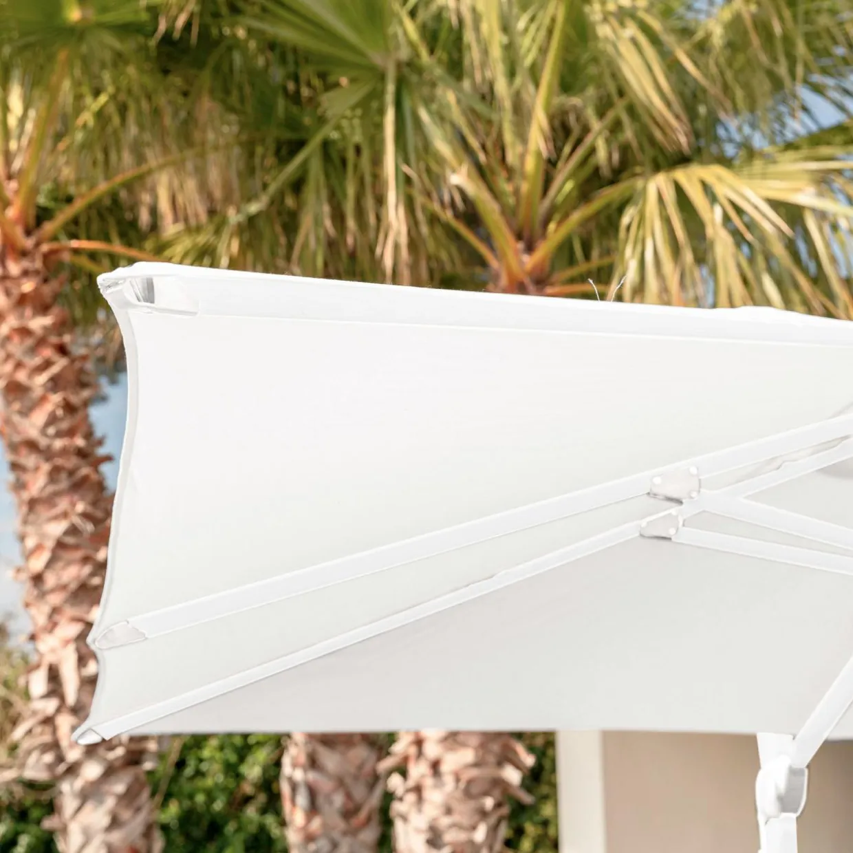 Parasol déporté rectangulaire aluminium (4 x 3 m) Yucatan Blanc