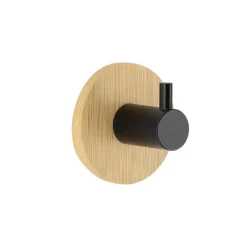 Patère adhesive 3M bambou (D4.5 cm) Noir