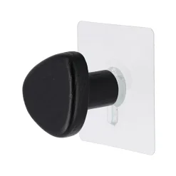 Patère murale adhésive (D5,5 cm) Galet Noir