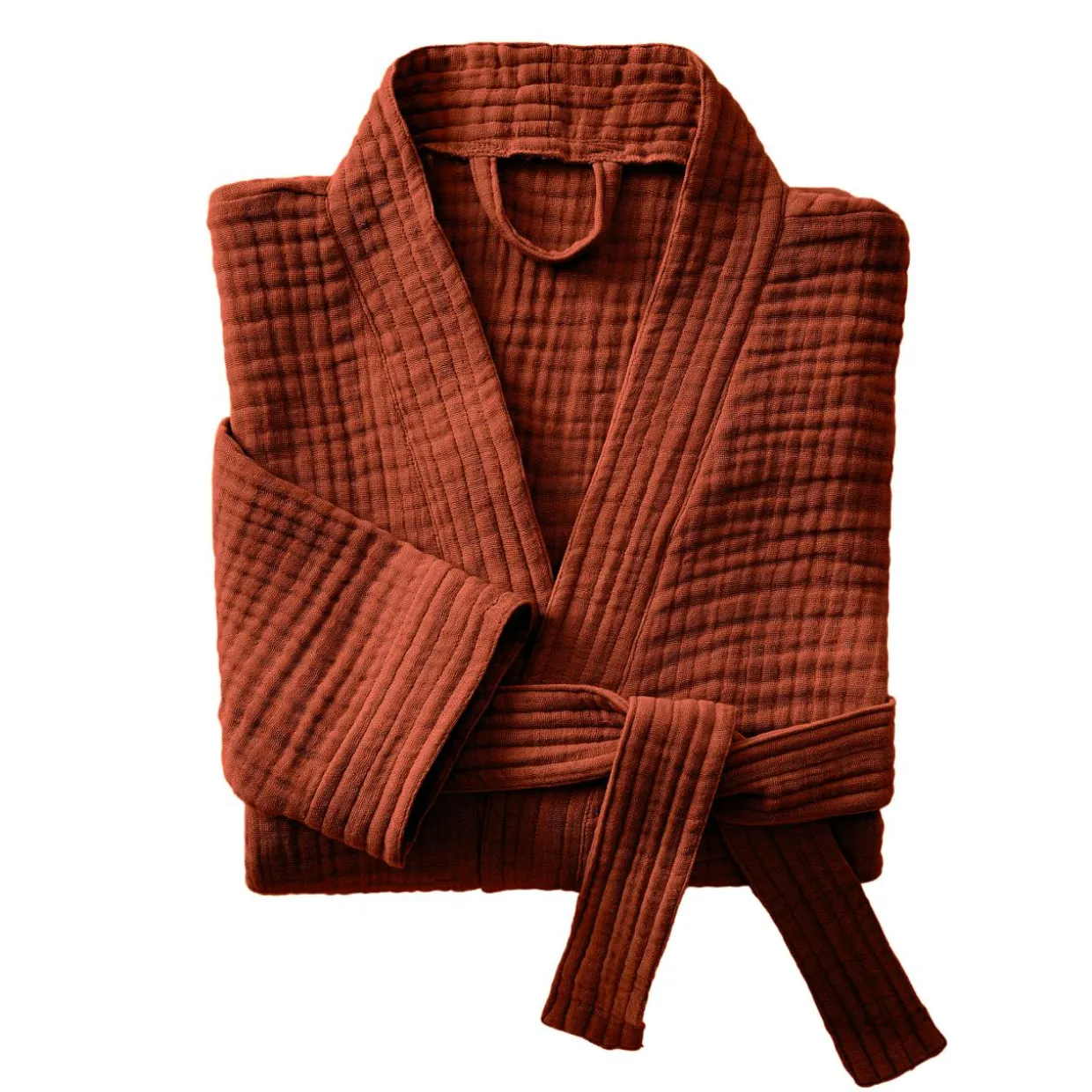 Peignoir de bain gaze de coton L/XL Gaïa Terracotta