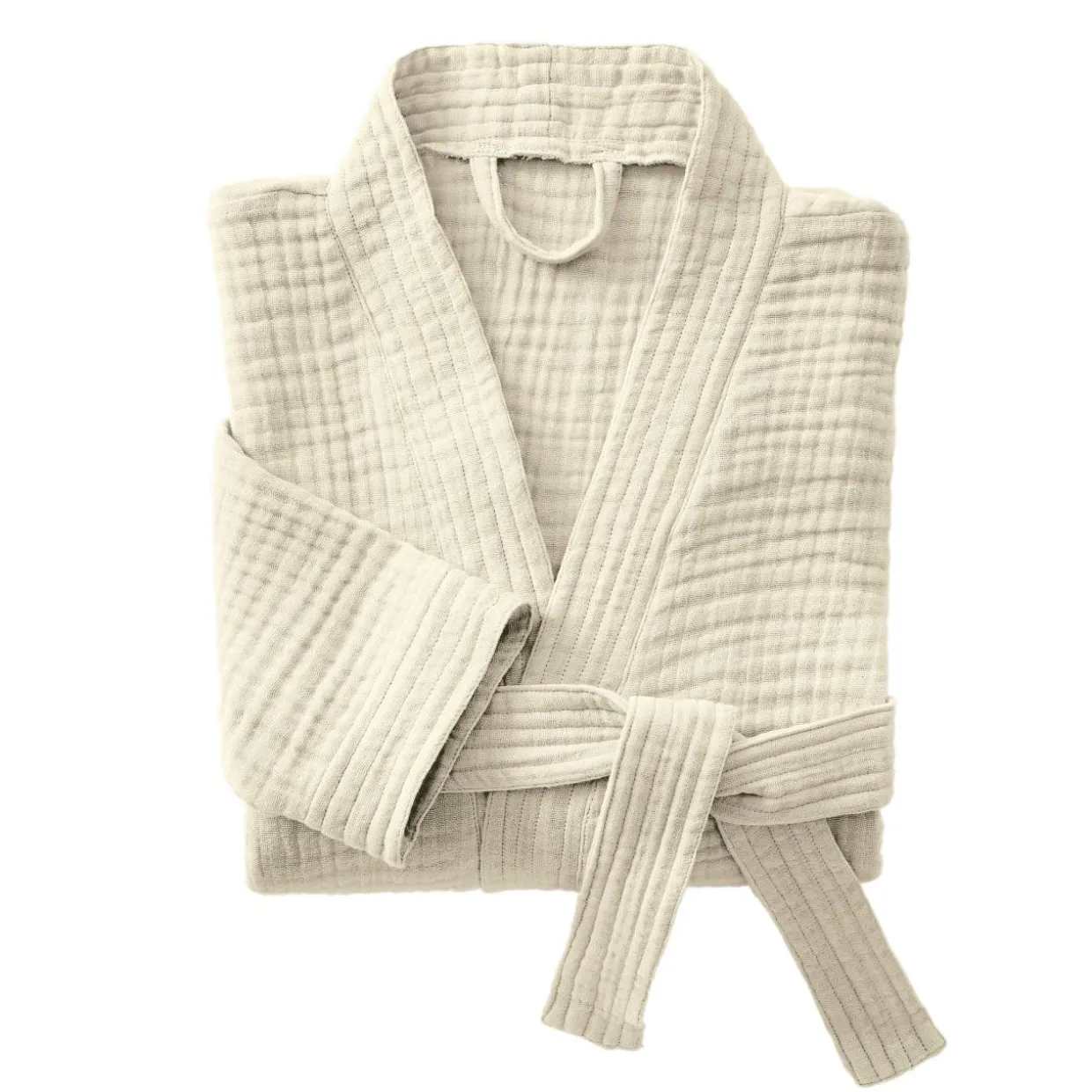 Peignoir de bain gaze de coton L/XL Gaïa Beige pampa