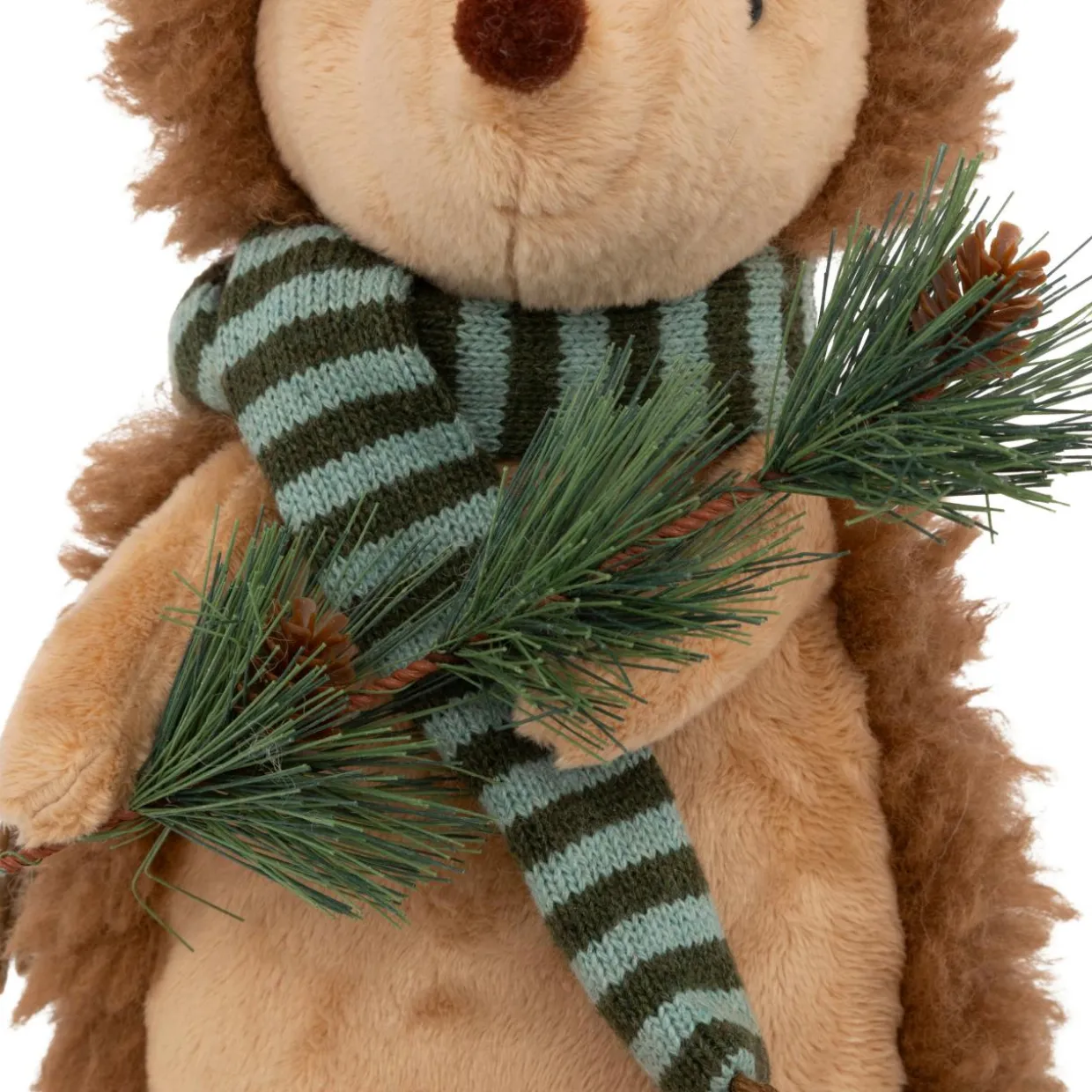 Peluche assise (H61cm) Hérisson de la forêt Beige et vert