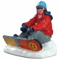 Personnage Lemax Snowboarder assis