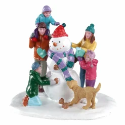 Personnages Lemax Bonhomme de neige en équipe