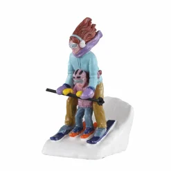 Personnages Lemax Maman et moi au ski