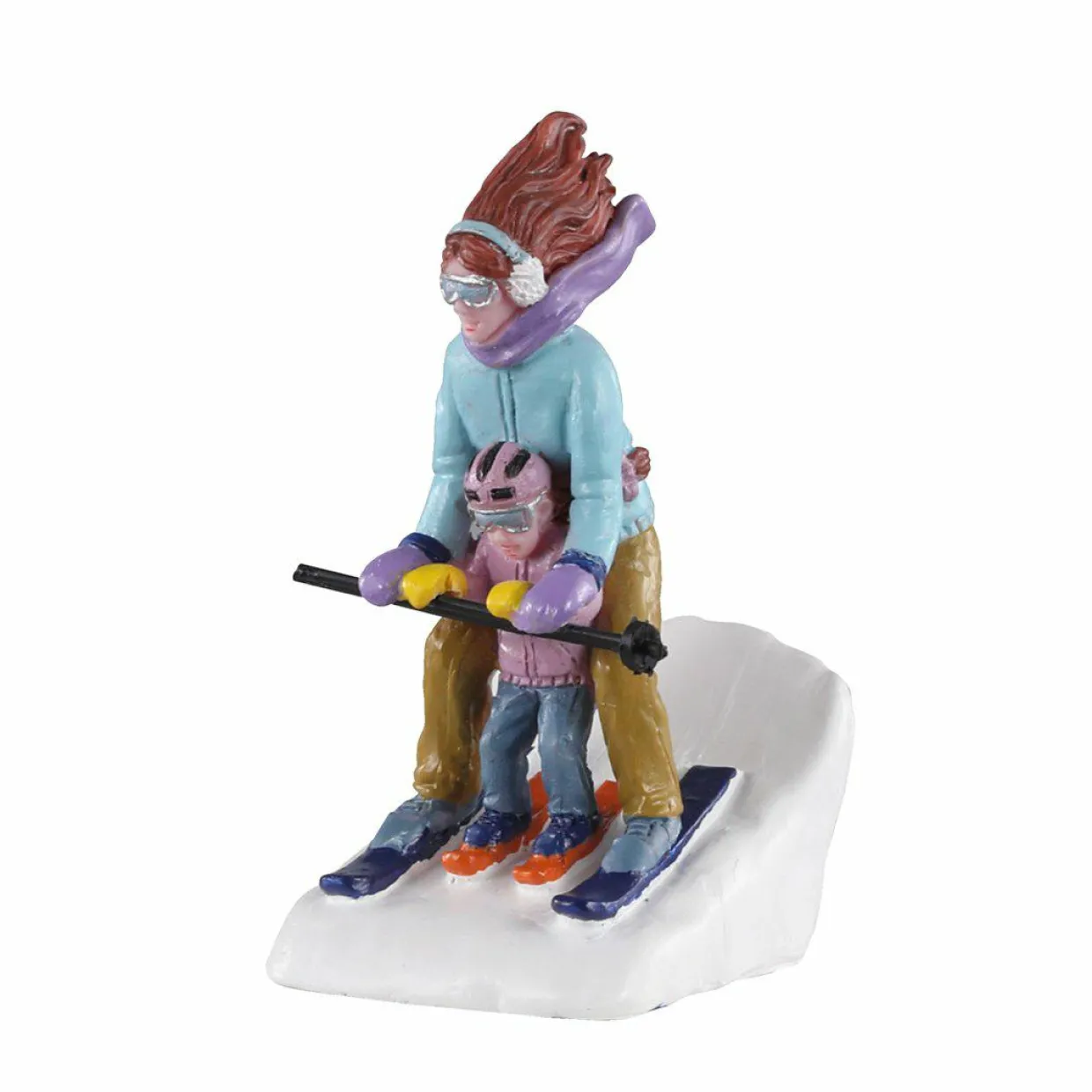 Personnages Lemax Maman et moi au ski