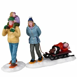 Personnages Lemax Raquettes en famille