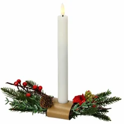 Photophore avec bougie LED (H15 cm) Baies sauvages Blanc chaud