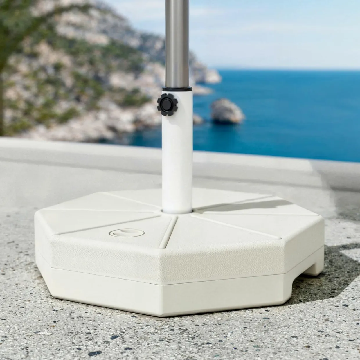 Pied de parasol universel à remplir 28L Blanc
