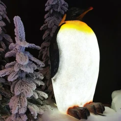 Pingouin lumineux fibre de verre 8 LED (H50 cm) Zélian Blanc froid