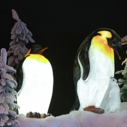 Pingouin lumineux fibre de verre 8 LED (H50 cm) Zélian Blanc froid